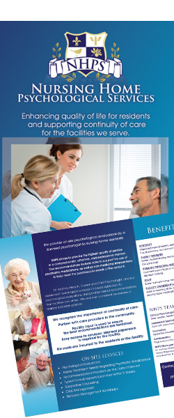 Nursing Home Psychological Services, Brochure, Print Design